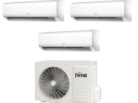 Climatizzatore Condizionatore Ferroli Trial Split Inverter Serie DIAMANT PLUS M 7+7+18 con 27-3 R-32 Wi-Fi Integrato 7000+7000+18000 - Novità Discount