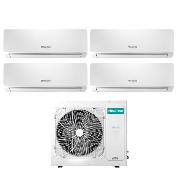 Climatizzatore Condizionatore Hisense Quadri Split Inverter serie BIO AIR 9+9+12+12 con 4AMW105U4RAA R-32 Wi-Fi Integrato 9000+9000+12000+12000 Supply