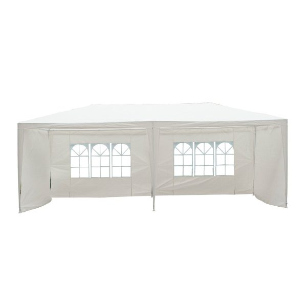 EASYCOMFORT Gazebo da Esterno Impermeabile  in Acciaio e PE con Pannelli Rimovibili, Bianco, 3x6m For Discount