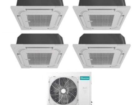 Climatizzatore Condizionatore Hisense Quadri Split a Cassetta 9+9+12+12 con 4AMW105U4RAA R-32 Wi-Fi Optional 9000+9000+12000+12000 con Telecomando e Pannello Incluso - Novità on Sale