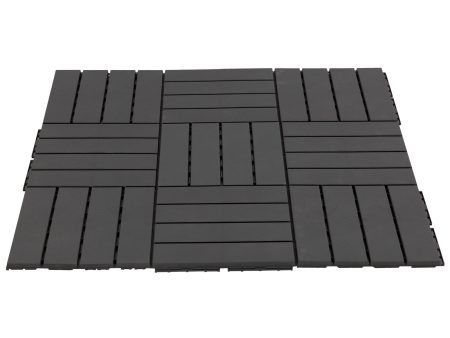 Easycomfort Set 9 Mattonelle a Incastro per Terrazzo, Piastrelle per pavimenti (30x30x2cm) in PP Antiscivolo, Area: 0.81 mq Nero For Discount