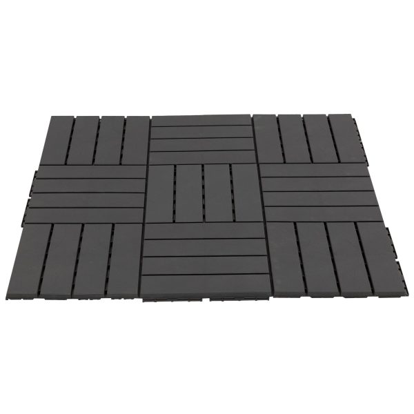 Easycomfort Set 9 Mattonelle a Incastro per Terrazzo, Piastrelle per pavimenti (30x30x2cm) in PP Antiscivolo, Area: 0.81 mq Nero For Discount