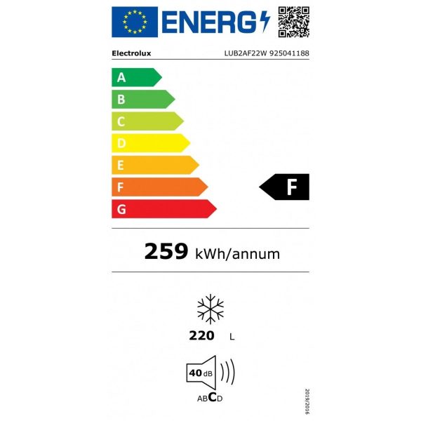 Congelatore Verticale Electrolux LUB2AF22W OptiSpace 224 lt Classe F Supply