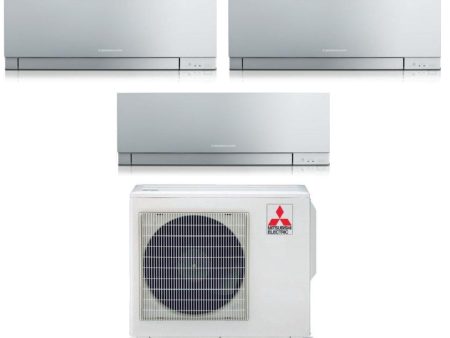 Climatizzatore Condizionatore Mitsubishi Electric Trial Split Inverter serie KIRIGAMINE ZEN SILVER MSZ-EF 9+12+12 con MXZ-3F54VF R-32 Wi-Fi Integrato Colore Argento 9000+12000+12000 Hot on Sale