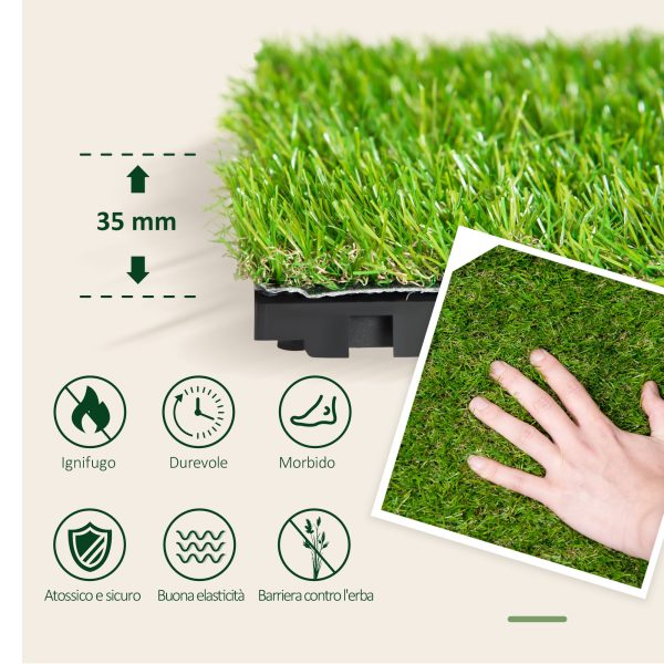 EasyComfort Prato Sintetico per Giardino Set di 10pz Erba Finta Artificiale Esterno Supply