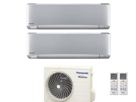 Climatizzatore Condizionatore Panasonic Dual Split Inverter Serie Etherea Silver 9+9 con CU-2Z50TBE R-32 Wi-Fi Integrato 9000+9000 Argento Online now