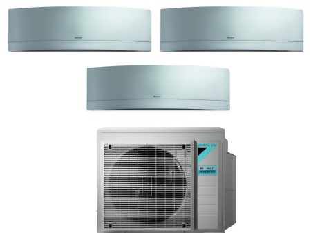 Climatizzatore Condizionatore Daikin Bluevolution Trial Split Inverter serie EMURA SILVER 12+12+12 con 3MXM68N R-32 Wi-Fi Integrato 12000+12000+12000 colore Argento - Garanzia Italiana Supply