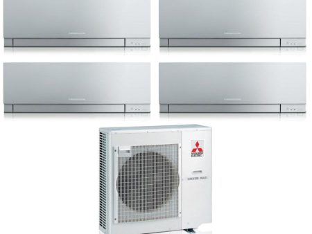 Climatizzatore Condizionatore Mitsubishi Electric Quadri Split Inverter serie KIRIGAMINE ZEN SILVER MSZ-EF 7+7+9+12 con MXZ-4F72VF R-32 Wi-Fi Integrato Colore Argento 7000+7000+9000+12000 Online