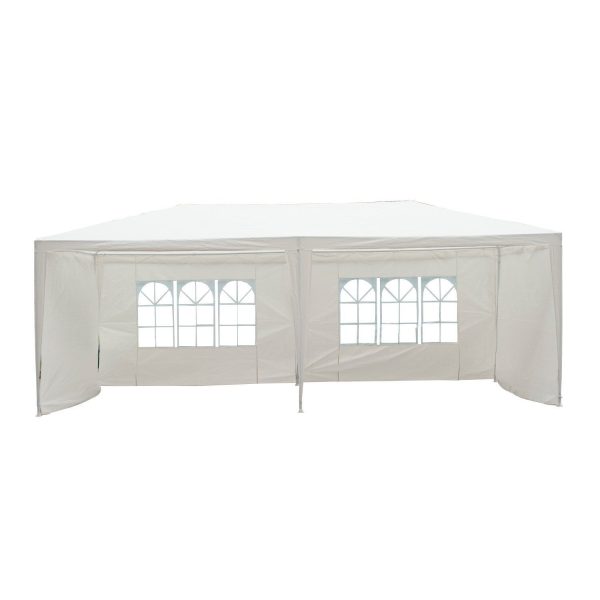 EASYCOMFORT Gazebo da Esterno Impermeabile  in Acciaio e PE con Pannelli Rimovibili, Bianco, 3x6m For Discount