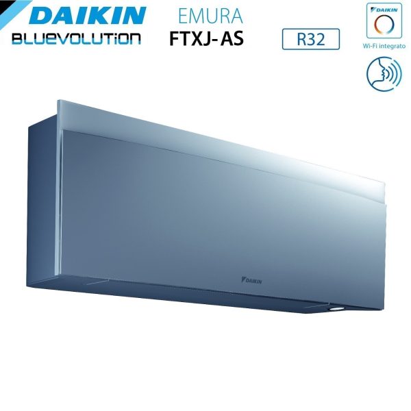 Climatizzatore Condizionatore Daikin Bluevolution Trial Split Inverter serie EMURA SILVER III 7+9+12 con 3MXM68N R-32 Wi-Fi Integrato 7000+9000+12000 Colore Argento - Garanzia Italiana Sale