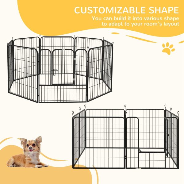 Easycomfort Recinto per Cani e per Cuccioli, Recinto Modulare per Cani da Interno ed Esterno in Metallo e Acciaio 8 Pannelli 80x80cm For Discount