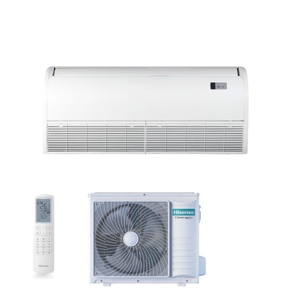 Climatizzatore Condizionatore Hisense Inverter Soffitto   Pavimento serie SUPER 36000 Btu AUV105UR4RC8 + AUW105U4RK7 R-32 Wi-Fi Optional Classe A++ A+ con Telecomando di serie Incluso Supply