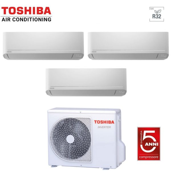 Climatizzatore Condizionatore Toshiba Trial Split Inverter serie SEIYA 7+10+10 (7+9+9) RAS-3M18U2AVG-E R-32 Wi-Fi Optional 7000+10000+10000 (7000+9000+9000) Fashion