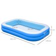 Easycomfort Piscina Gonfiabile Rettangolare da Esterni, 1-2 Adulti, in PVC, 262x176x56cm, Blu For Sale