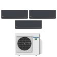 Climatizzatore Condizionatore Panasonic Trial Split Inverter Serie Etherea Dark 7+7+12 con CU-3Z52TBE R-32 Wi-Fi Integrato Colore Grigio Grafite 7000+7000+12000 on Sale