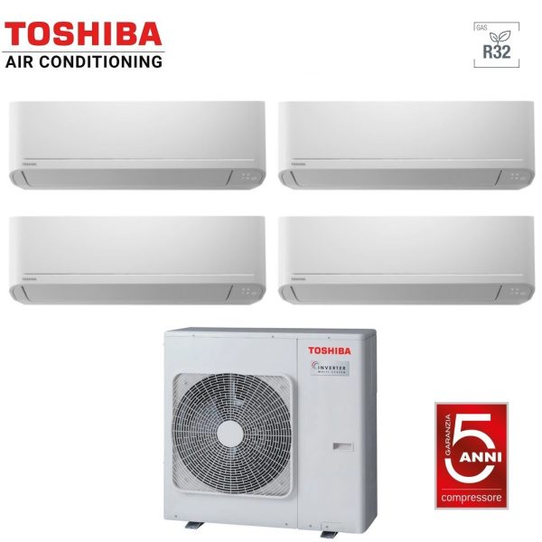 Climatizzatore Condizionatore Toshiba Quadri Split Inverter serie SEIYA 10+10+10+13 (9+9+9+12) RAS-4M27U2AVG-E R-32 Wi-Fi Optional 10000+10000+10000+13000 (9000+9000+9000+12000) Supply