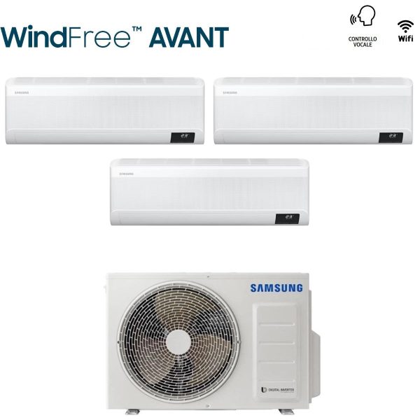 Climatizzatore Condizionatore Samsung Trial Split Inverter serie WINDFREE AVANT 7+9+9 con AJ068TXJ3KG R-32 Wi-Fi Integrato 7000+9000+9000 Discount