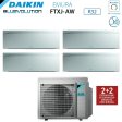 Climatizzatore Condizionatore Daikin Bluevolution Quadri Split Inverter serie EMURA WHITE III 9+9+9+12 con 4MXM80N R-32 Wi-Fi Integrato 9000+9000+9000+12000 Colore Bianco  - Garanzia Italiana Sale