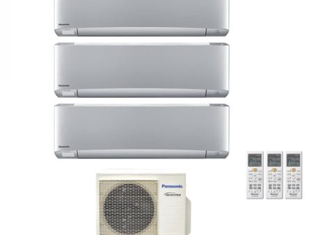 Climatizzatore Condizionatore Panasonic Trial Split Inverter Serie Etherea Silver 9+9+12 con CU-3Z52TBE R-32 Wi-Fi Integrato Colore Silver 9000+9000+12000 Online now