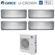 Climatizzatore Condizionatore Gree Quadri Split Inverter serie U-CROWN 9+12+12+18 con GWHD(36)NK6LO R-32 Wi-Fi Integrato 9000+12000+12000+18000 Supply