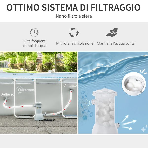 Easycomfort Piscina Fuori Terra in Acciaio e PVC Rinforzato con Filtro, 580x310x122cm, Grigio Chiaro Online