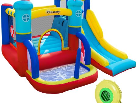 Easycomfort Castello Gonfiabile 4 in 1 Bimbi 3-8 Anni, Scivolo e Piscina, 265x260x200cm For Discount