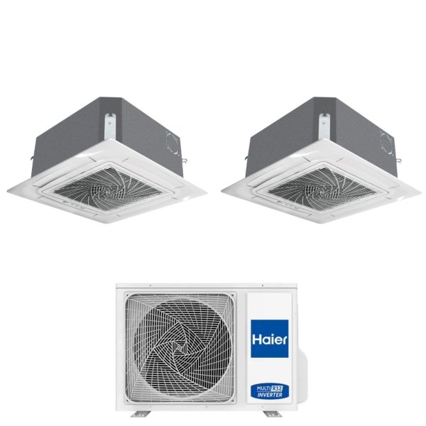 Climatizzatore Condizionatore Haier Dual Split Cassetta 620 9+9 con 2U50S2SM1FA R-32 Wi-Fi integrato 9000+9000 con Griglia Inclusa Cheap