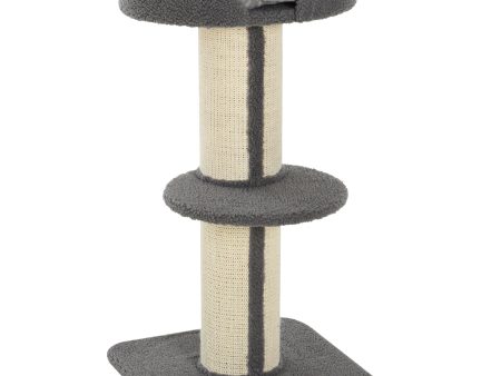 Easycomfort Tiragraffi ad Albero per Gatti con Cuccia, Cuscino, Rivestimento Peluche e Pali in Corda Sisal Cheap