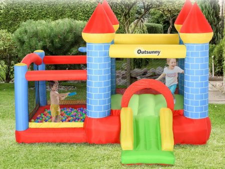 EasyComfort Castello Gonfiabile Gigante e Rimbalzante per Bambini 3-8 Anni con Scivolo, Piscina e Canestro, 280cmx260cmx210cm Discount