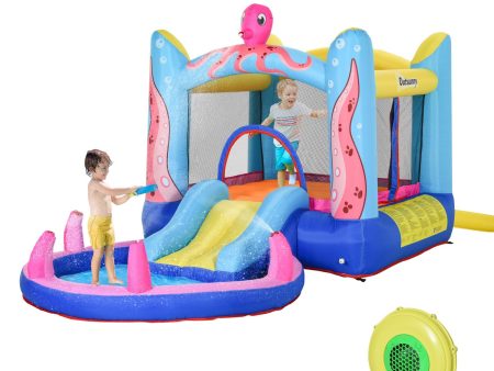 Easycomfort Castello Gonfiabile Gigante e Rimbalzante per Bambini 3-8 Anni con Scivolo, Piscina e Gonfiatore 3.6x1.75x1.8m Online now