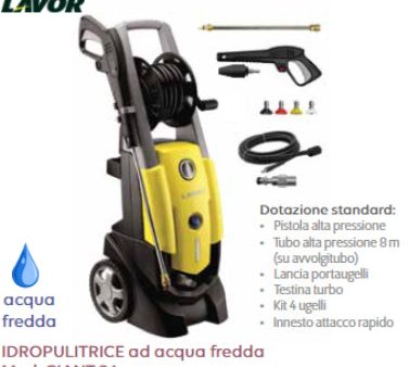 Idropulitrice LAVOR Acqua Fredda Modello GIANT24 92447 Online Hot Sale