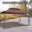 EasyComfort Copertura per Gazebo da Giardino Tetto Sostitutivo Anti-UV Impermeabile in Poliestere 3x4m Marrone Cheap