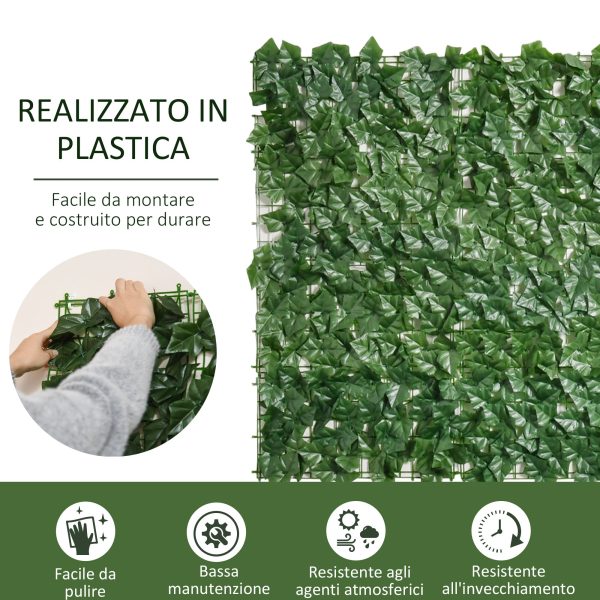 Easycomfort Rotolo di Siepe Artificiale per Balcone e Giardino in PE Anti-UV, Siepe Finta con Foglie Verde Scuro 300x100cm Hot on Sale