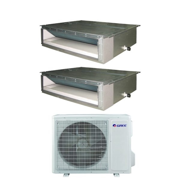 Climatizzatore Condizionatore Gree Canalizzato Dual Split Inverter 9+12 con GWHD(24)NK6OO R-32 9000+12000 Sale