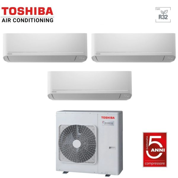 Climatizzatore Condizionatore Toshiba Trial Split Inverter serie SEIYA 16+16+16 (15+15+15) RAS-3M26U2AVG-E R-32 Wi-Fi Optional 16000+16000+16000 (15000+15000+15000) Sale