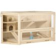 Easycomfort Casetta per Criceti in Legno a 3 Livelli con Tetto Apribile e Parete Trasparente, 115x60x55cm Sale