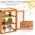 Easycomfort Mini Serra da Giardino a 3 Ripiani in Legno e Policarbonato, 58x44x78cm, Arancione Cheap