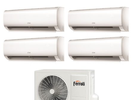 Climatizzatore Condizionatore Ferroli Quadri Split Inverter Serie AMBRA M 7+9+9+12 con 28-4 R-32 Wi-Fi Integrato 7000+9000+9000+12000 - Novità Discount