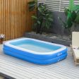 Easycomfort Piscina Gonfiabile Rettangolare da Esterni, 1-2 Adulti, in PVC, 262x176x56cm, Blu For Sale