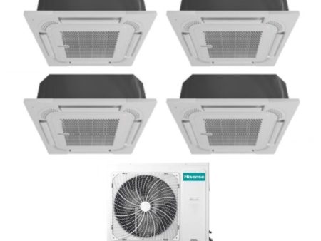 Climatizzatore Condizionatore Hisense Quadri Split a Cassetta 12+12+12+12 con 4AMW105U4RAA R-32 12000+12000+12000+12000 con Telecomando e Pannello Incluso Fashion