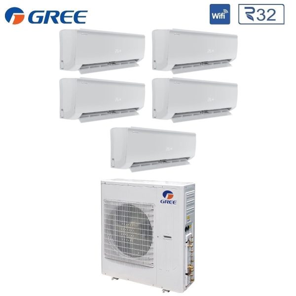 Climatizzatore Condizionatore Gree Penta Split Inverter serie BORA PLUS 9+12+12+12+12 con GWHD(42)NK6LO R-32 Wi-Fi Optional 9000+12000+12000+12000+12000 Online now