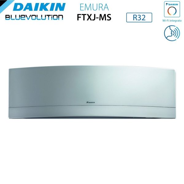 Climatizzatore Condizionatore Daikin Bluevolution Penta Split Inverter serie EMURA SILVER 7+7+9+12+18 con 5MXM90N R-32 Wi-Fi Integrato 7000+7000+9000+12000+18000 colore Argento - Garanzia Italiana Hot on Sale