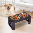 Easycomfort Ciotola Rialzata per Cani in Acciaio Inossidabile, Base in Legno MDF, con 2 Piatti For Discount