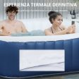 EASYCOMFORT Idromassaggio Gonfiabile con Telo 100 Getti e Riscaldamento 42°C per 2-4 Persone, 185x185x65cm Bianco e Blu Online Hot Sale