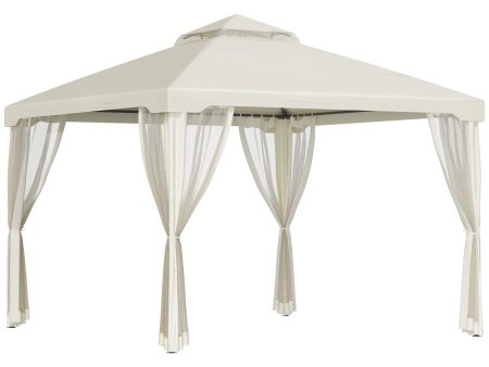 Easycomfort Gazebo da Giardino 3x3m con Zanzariera, Struttura in Metallo e Copertura in Poliestere, Beige Hot on Sale