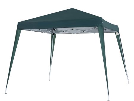 EasyComfort Gazebo Pieghevole da Giardino 2.4x2.4m con Struttura in Acciaio e Corde Antivento, Verde Online Hot Sale