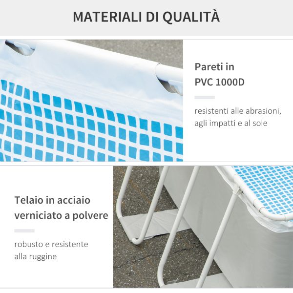 Easycomfort Piscina Fuori Terra da Giardino Rettangolare con Pompa di Filtraggio, 340x215x80cm, Grigia Cheap