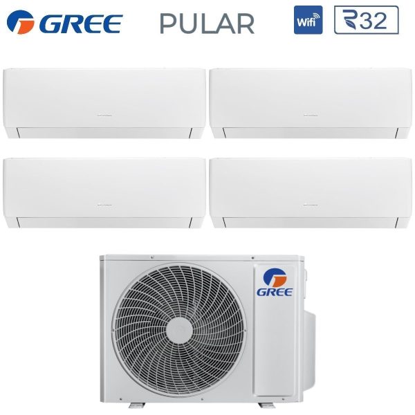 Climatizzatore Condizionatore Gree Quadri Split Inverter serie PULAR 7+7+9+18 con GWHD(36)NK6OO R-32 Wi-Fi Integrato 7000+7000+9000+18000 Fashion