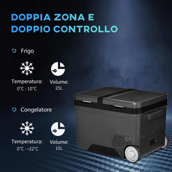 Easycomfort Frigo Portatile Elettrico 35L da 12 Volt con Maniglia e Schermo LCD, 63.2x42x42.8 cm, Grigio Online now