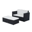 EasyComfort Set Mobili da Giardino con Poggiapiedi, Salotto da Esterno con Cuscini in PE Rattan Fashion